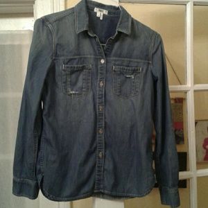 Paige denim top small distressed